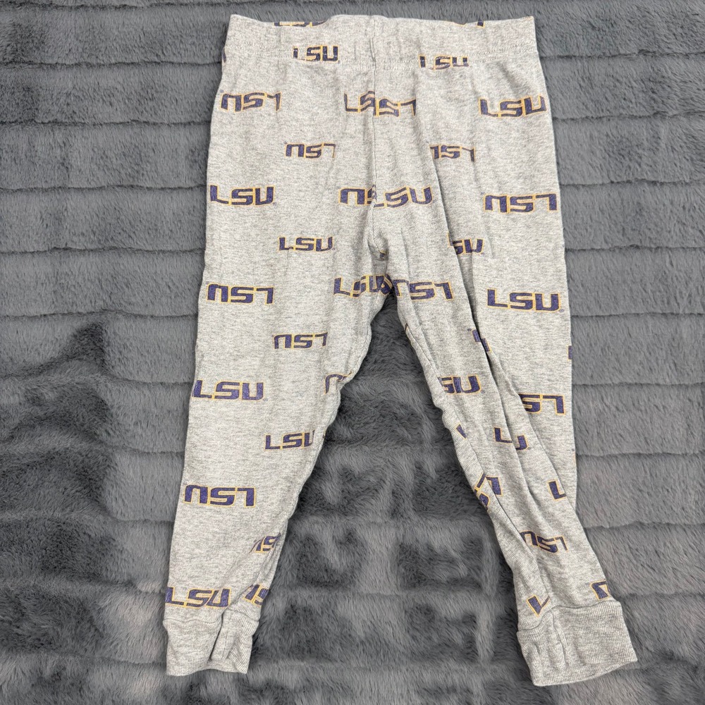 LSU Tigers Toddler Pajama Pants Gray Purple Gold Cotton Size 2T 14842